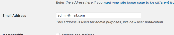 Fig.1.1. General WP email setting