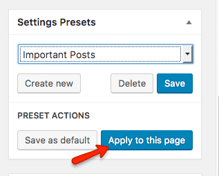 Fig. 3.5. Apply preset to a page.