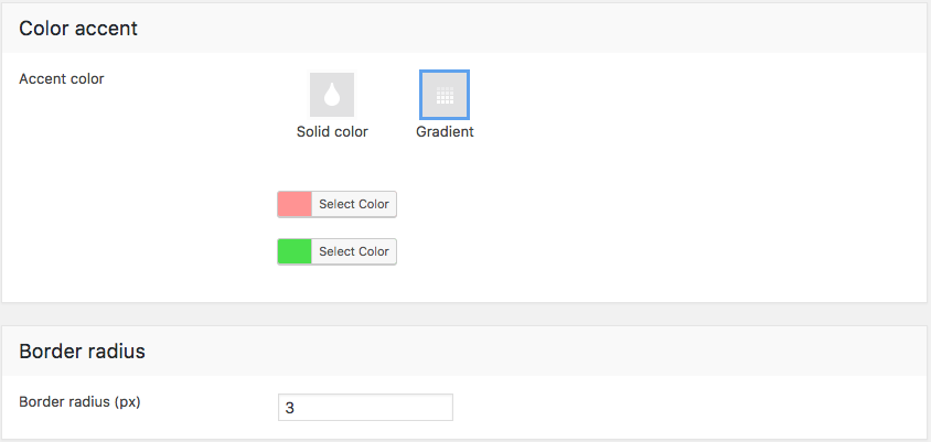 Fig. 3. Accent color settings.