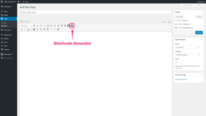 Voeg shortcodes 1024 × 576 in Shortcode Generator-knop