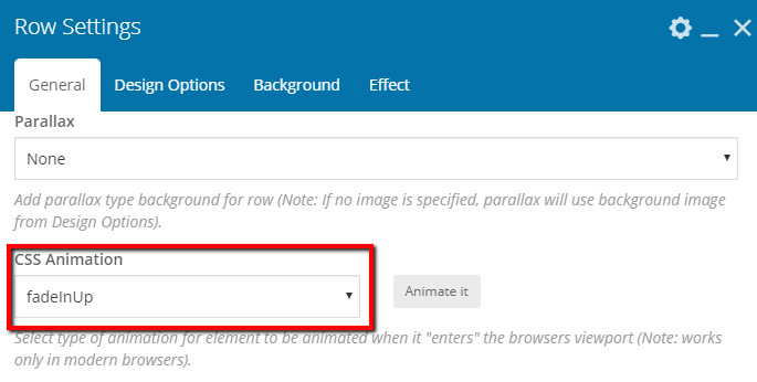 Fig. 1. Animation settings.