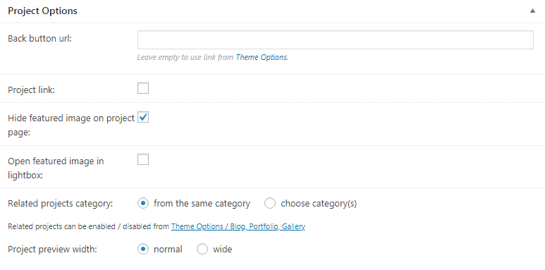 Fig. 1. Project settings.