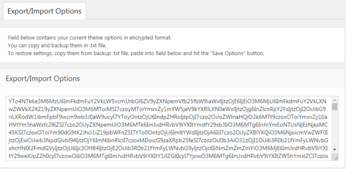 Fig. 1. Thema-instellingen Export Import Interface Fig. 1. Thema-instellingen Export / import interface.