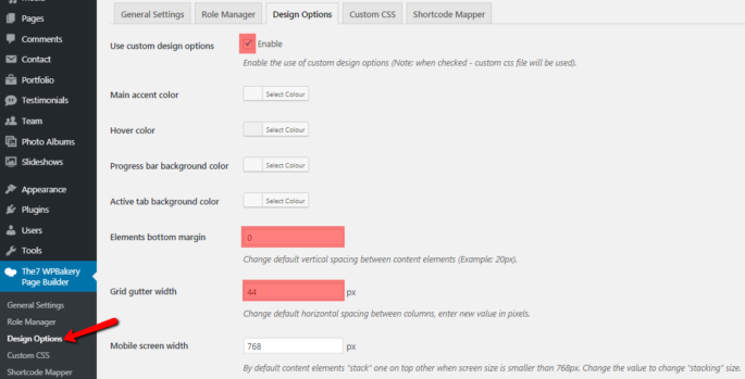 Fig. 1. Wpbakery Page Builder Design Settings. Fig. 1. Wpbakery Page Builder Design Settings.