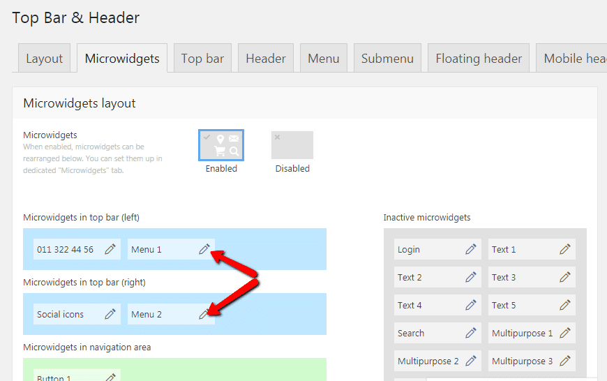 Fig. 2.3. Header microwidgets 1 and 2.