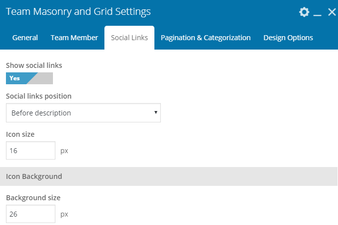 Fig. 2.3. Social Links tab.