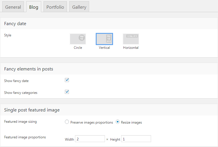 Fig. 2. Instellingen voor blogposts.