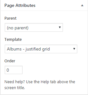 Fig. 5. Albums page template.