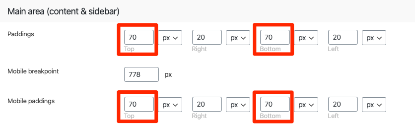 Fig. 2. Content paddings.