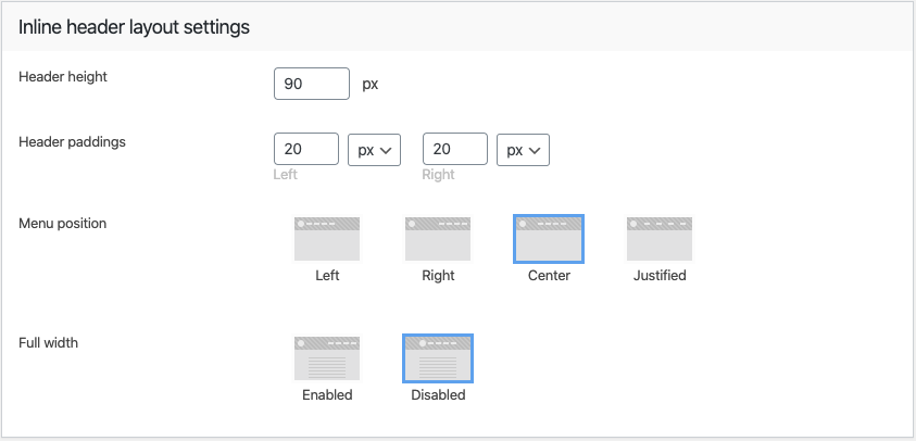 Fig. 2.4. Header paddings and alignment.