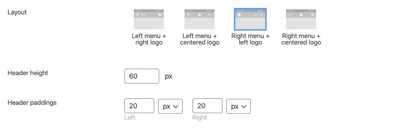 Fig. 9.1. Mobile header layouts.