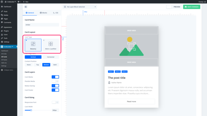 Card Builder-indeling 1024 × 576 Card Builder Set Layout Type