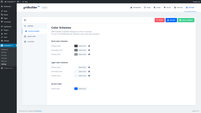 Kleurenschema's 1024 × 576 Global Color Schemes Panel