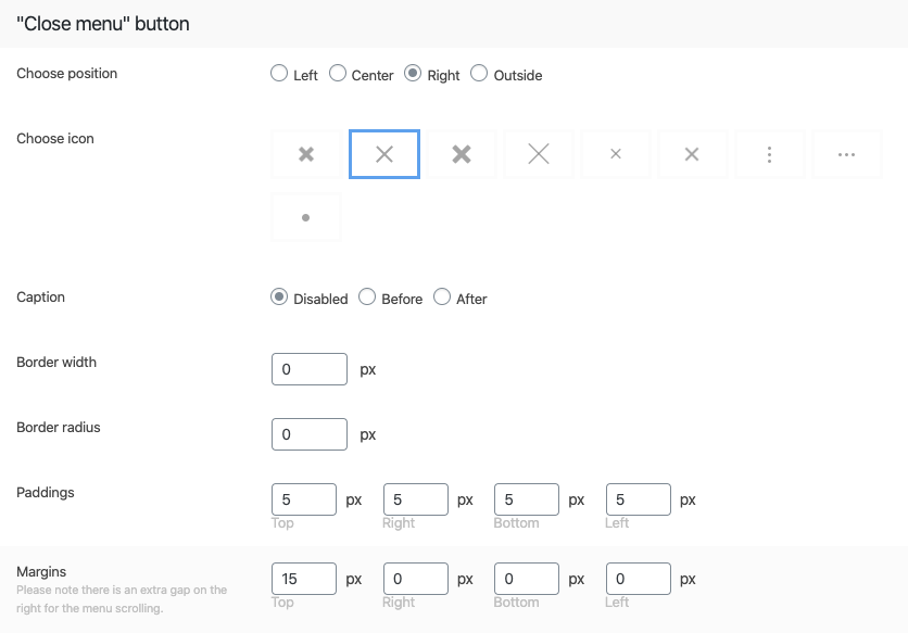 Fig. 10.1. "Close" button design.